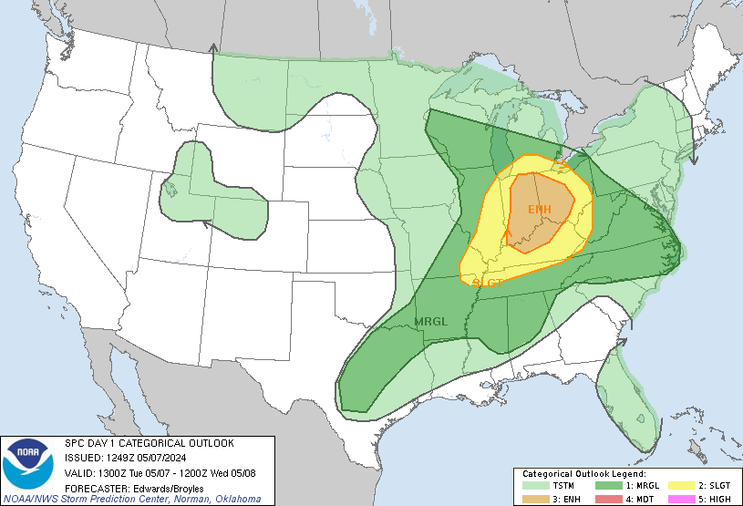 SPC Outlook day 1 Map