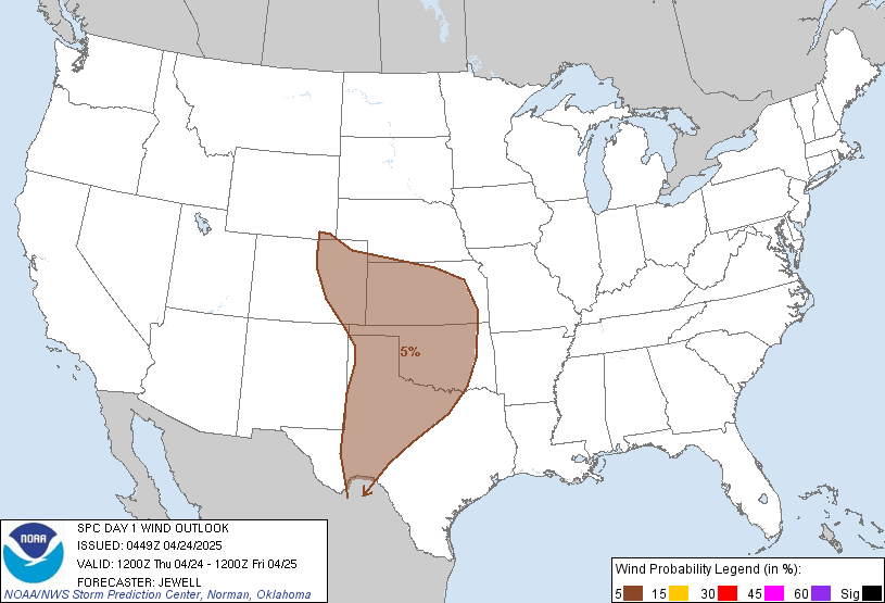 Day 1 Damaging Wind Probability