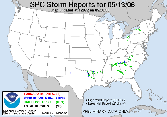 Map of 060513_rpts's severe weather reports