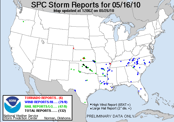 Preliminary Storm Reports for 5/16/2010 Compiled by the Storm Prediction Center
