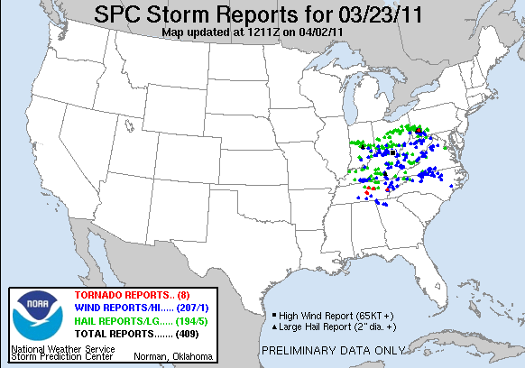 Map of 110323_rpts's severe weather reports