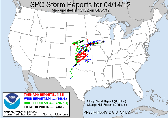 Preliminary Storm Reports for 4/14-15/2012 Compiled by the Storm Prediction Center