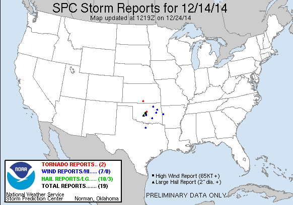 Preliminary Storm Reports for 12/14/2014 Compiled by the Storm Prediction Center