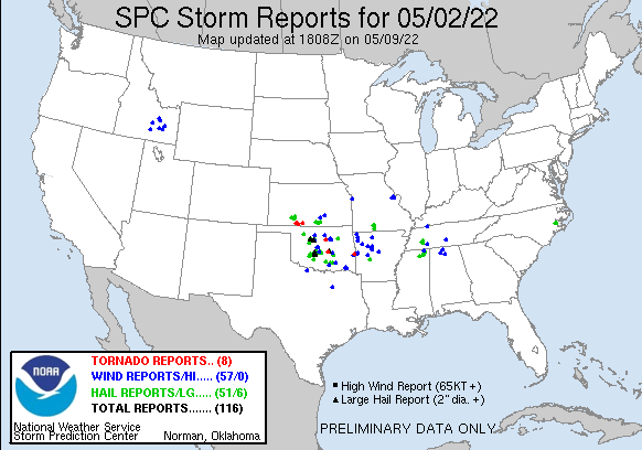 Preliminary Storm Reports for 5/2/2022 Compiled by the Storm Prediction Center