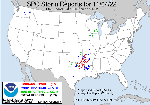 Preliminary Storm Reports for 11/4/2022 Compiled by the Storm Prediction Center