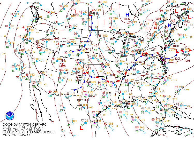 HPC Surface Analysis for 7 AM CDT, 5/08/2003 