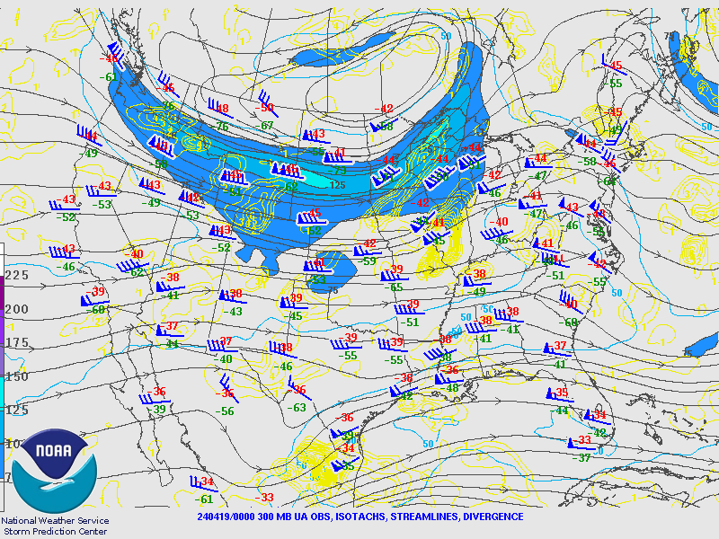 NOAA Upper Air graphic of the United States