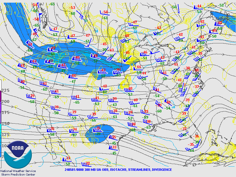 NOAA Upper Air graphic of the United States