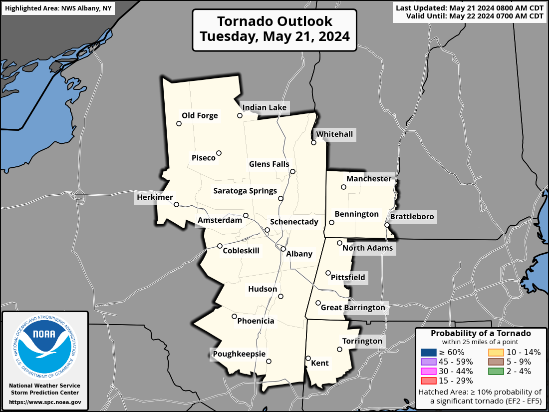 Day 1 Tornado Outlook Map