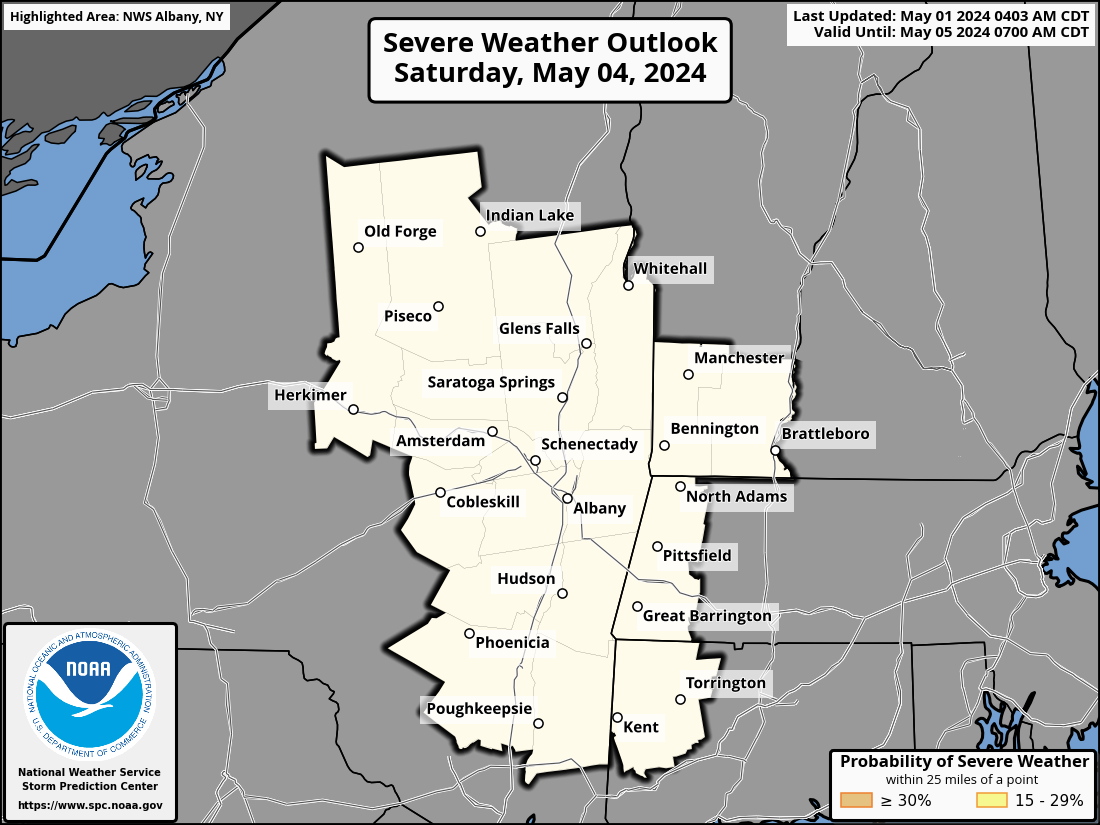 Albany Day 4 Probabilistic Outlook Map