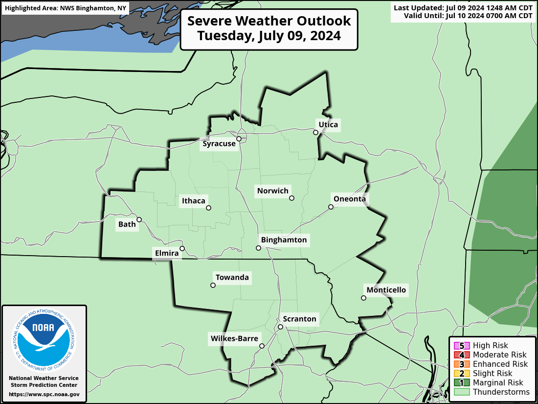 Severe Weather Outlook for Utica, NY and surrounding areas