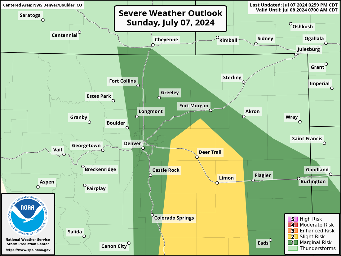 Severe Weather Outlook for Centennial, CO and surrounding areas