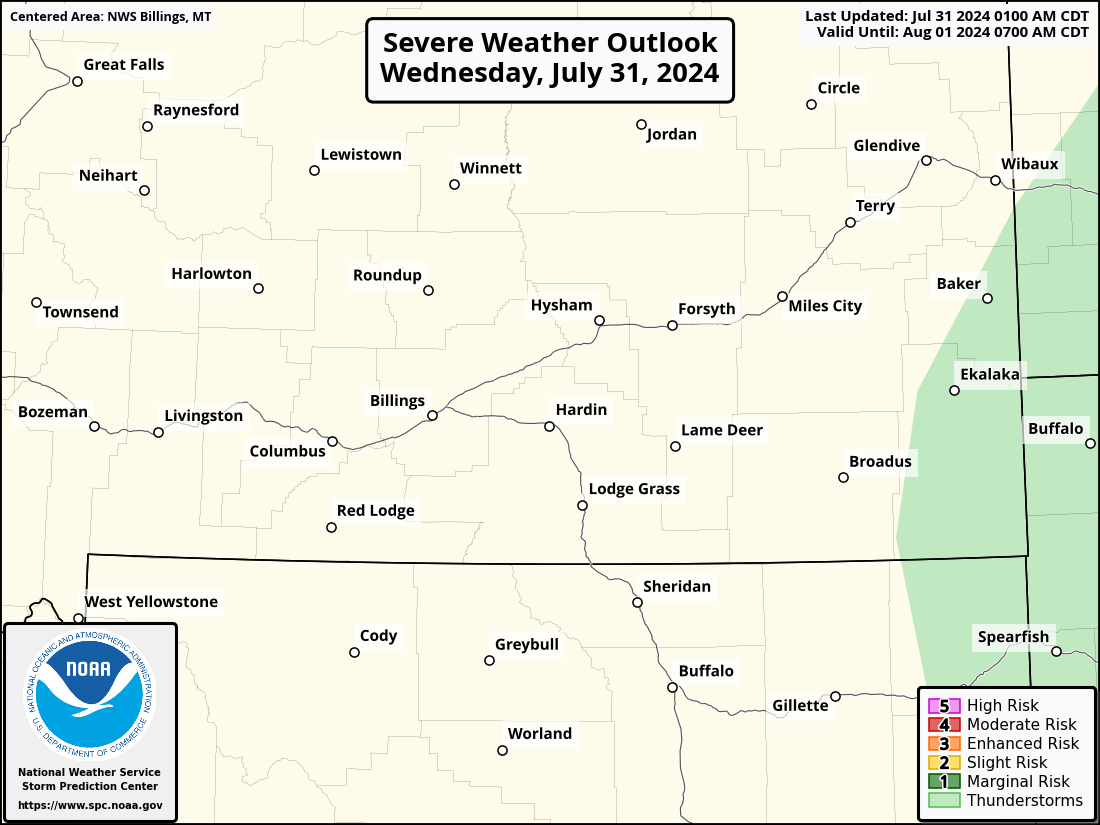 Severe Weather Outlook for Billings, MT and surrounding areas