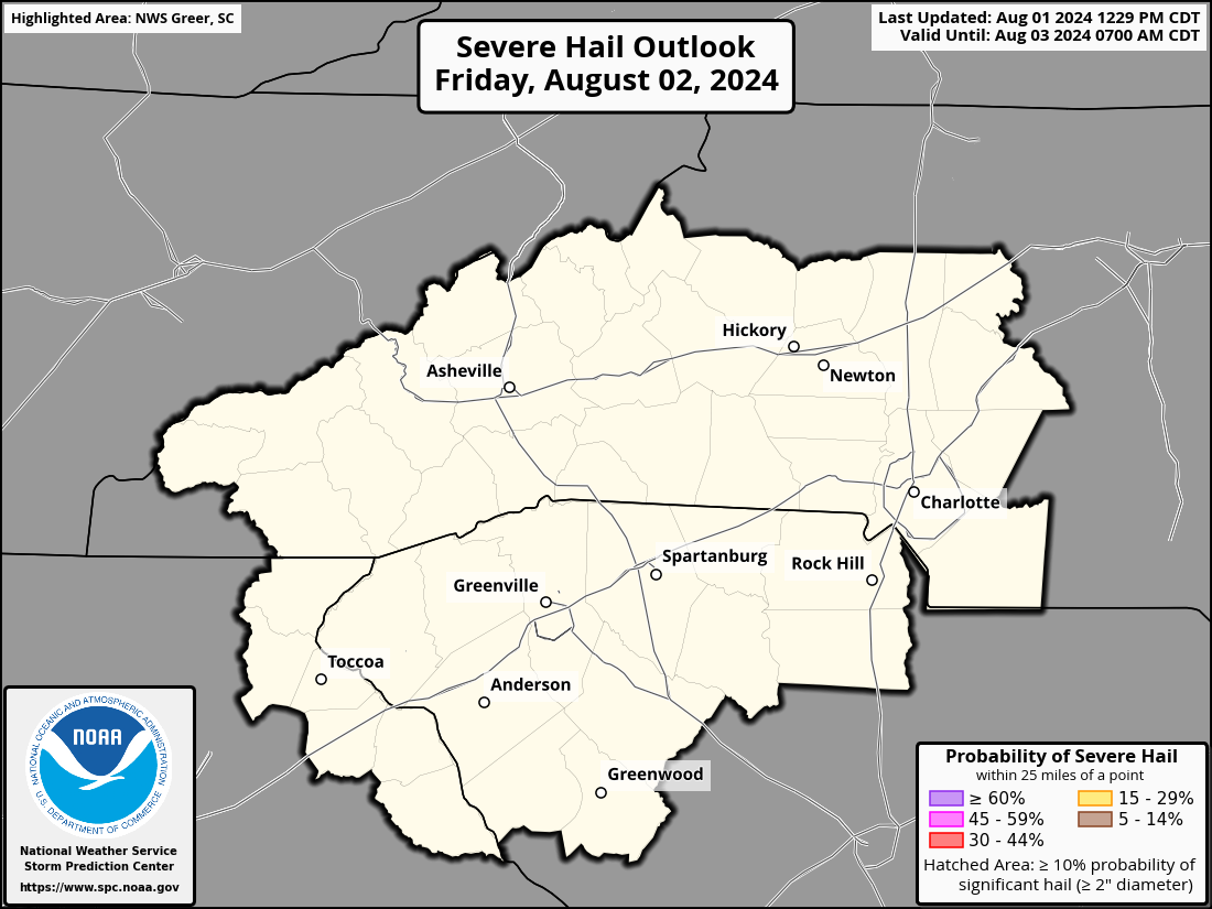 SPC Day 1 Severe Hail Probability