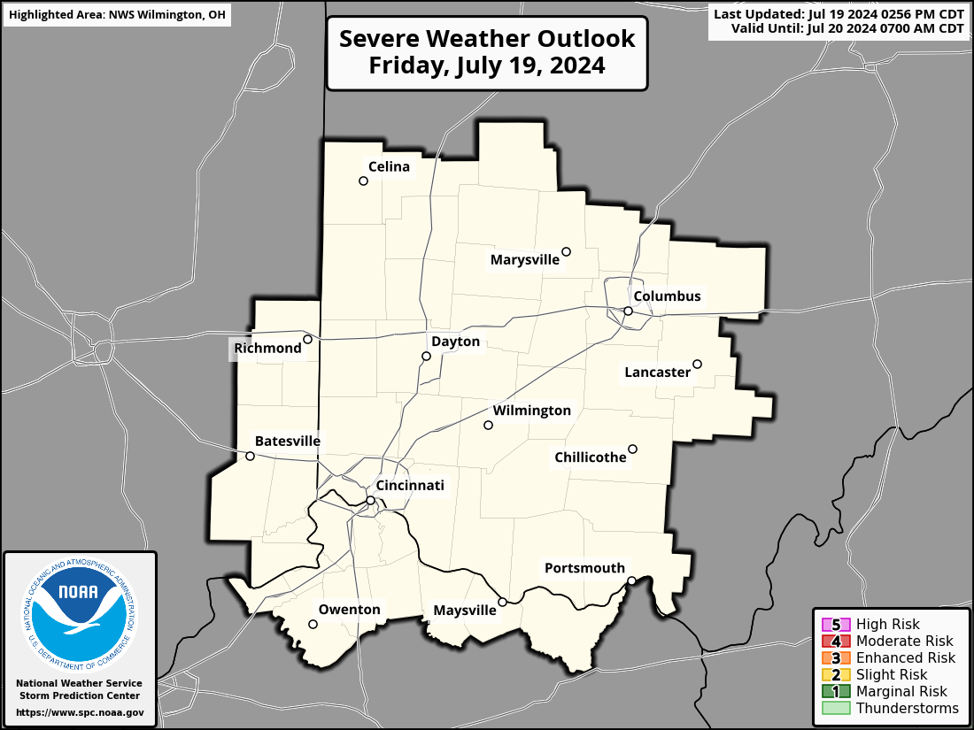 Severe Weather Outlook for Cincinnati, OH and surrounding areas