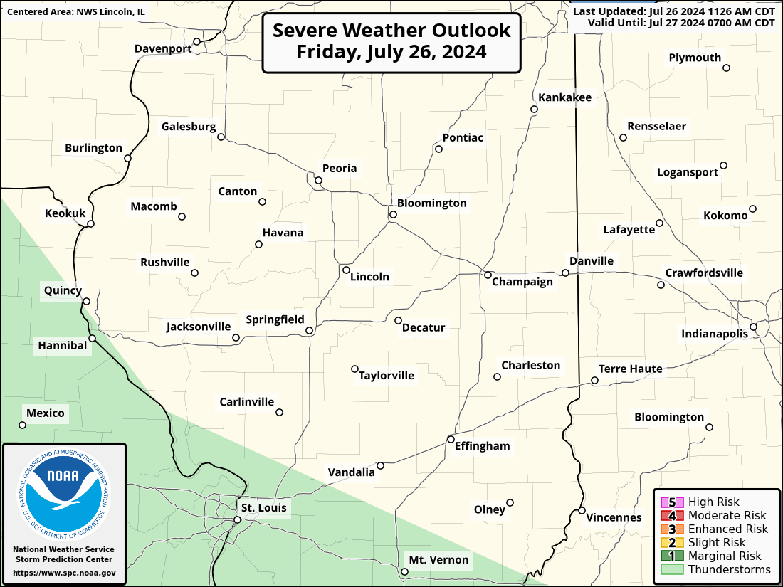 Severe Weather Outlook for Champaign, IL and surrounding areas