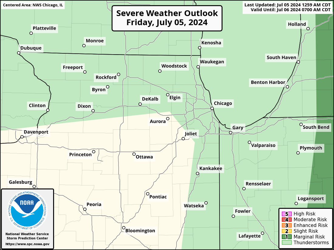 Severe Weather Outlook for Aurora, IL and surrounding areas