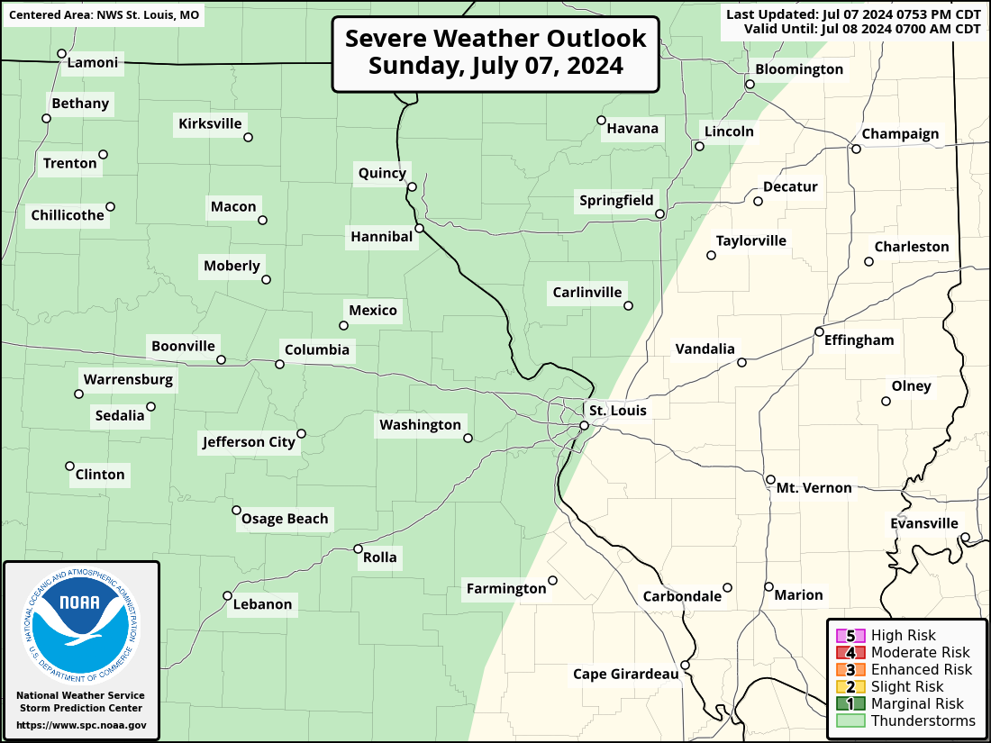 Severe Weather Outlook for St. Charles, MO and surrounding areas