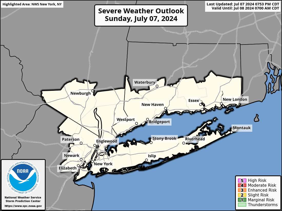 Severe Weather Outlook for Manhattan, NY and surrounding areas
