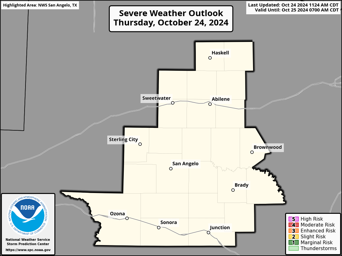 Severe Weather Outlook for Abilene, TX and surrounding areas