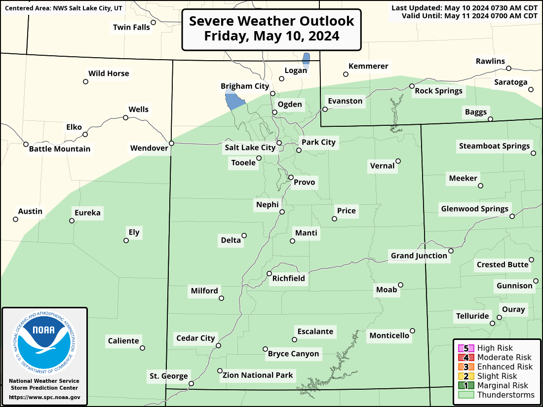 Severe Weather Outlook for Logan, UT and surrounding areas