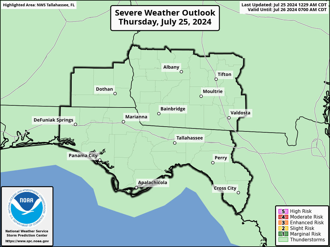 Severe Weather Outlook for Tallahassee, FL and surrounding areas