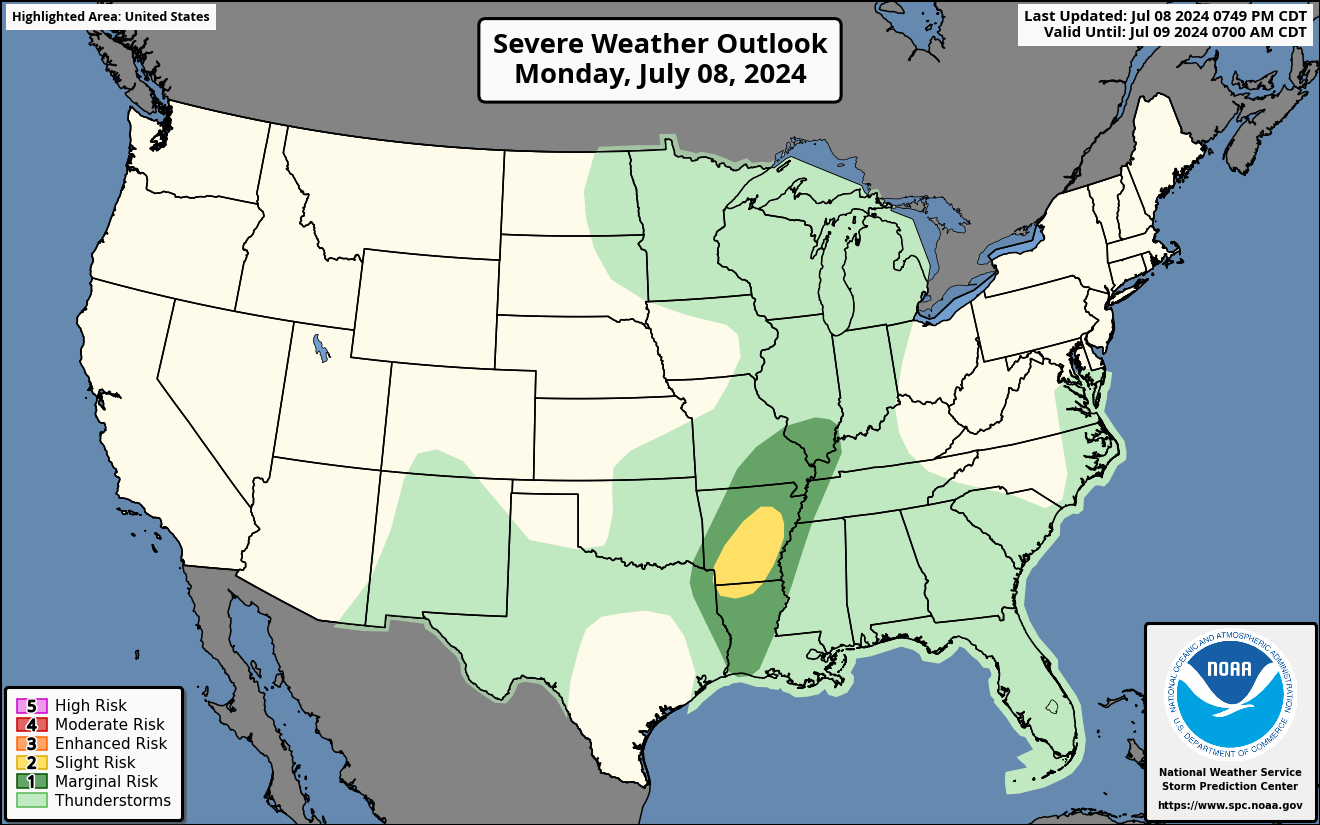 Day 1 Severe Weather Outlook Map