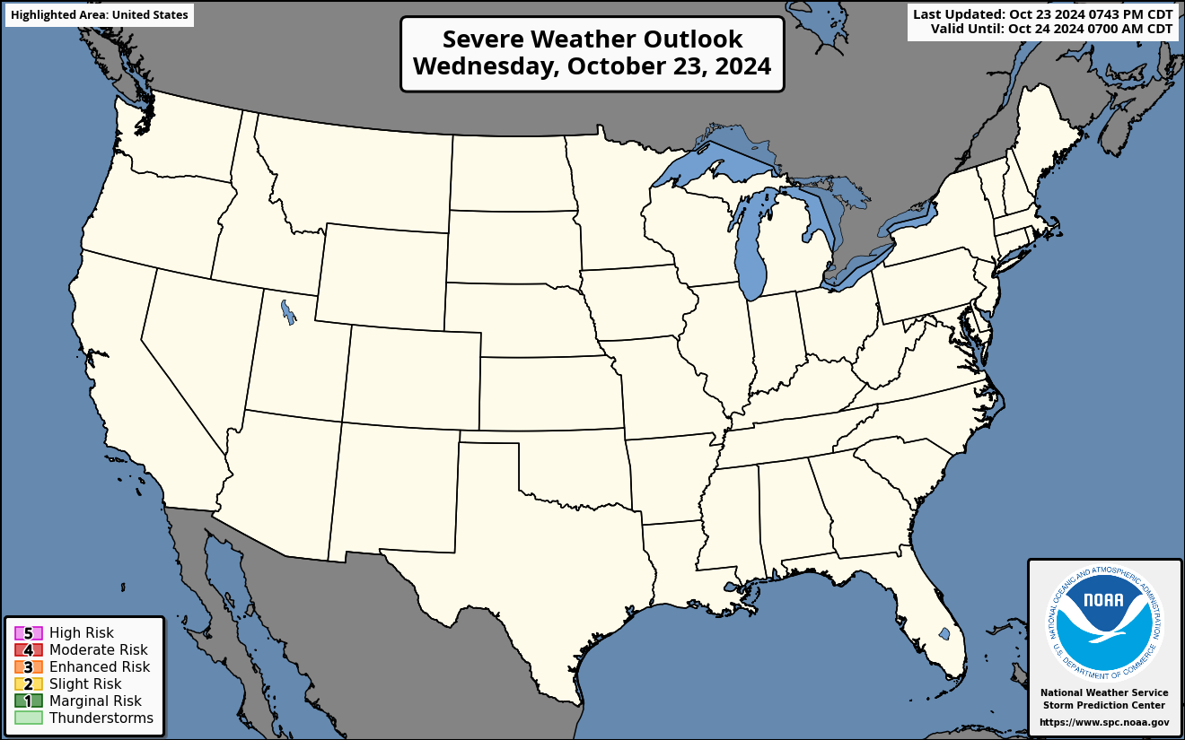 Day 1 Severe Weather Outlook Map