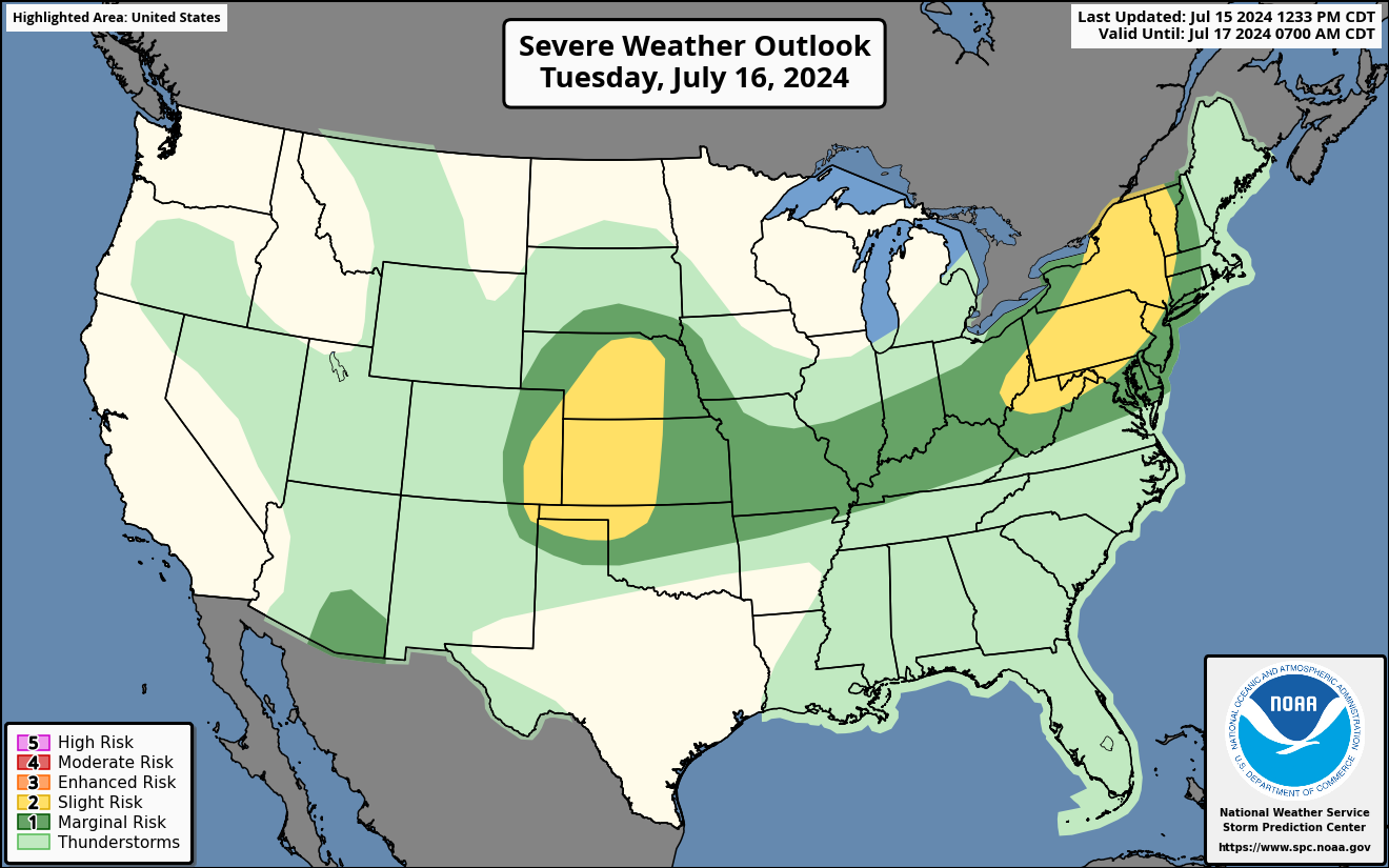 Day 2 Severe Weather Outlook Map