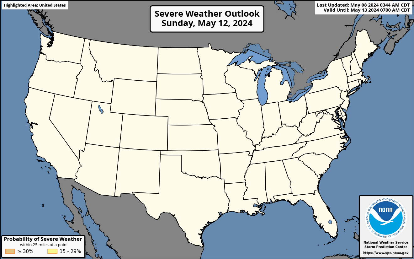 U.S. Day 5 Probabilistic Outlook Map