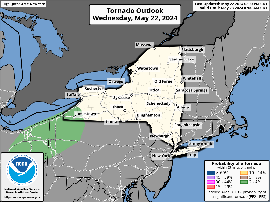 Day 1 Tornado Outlook Map