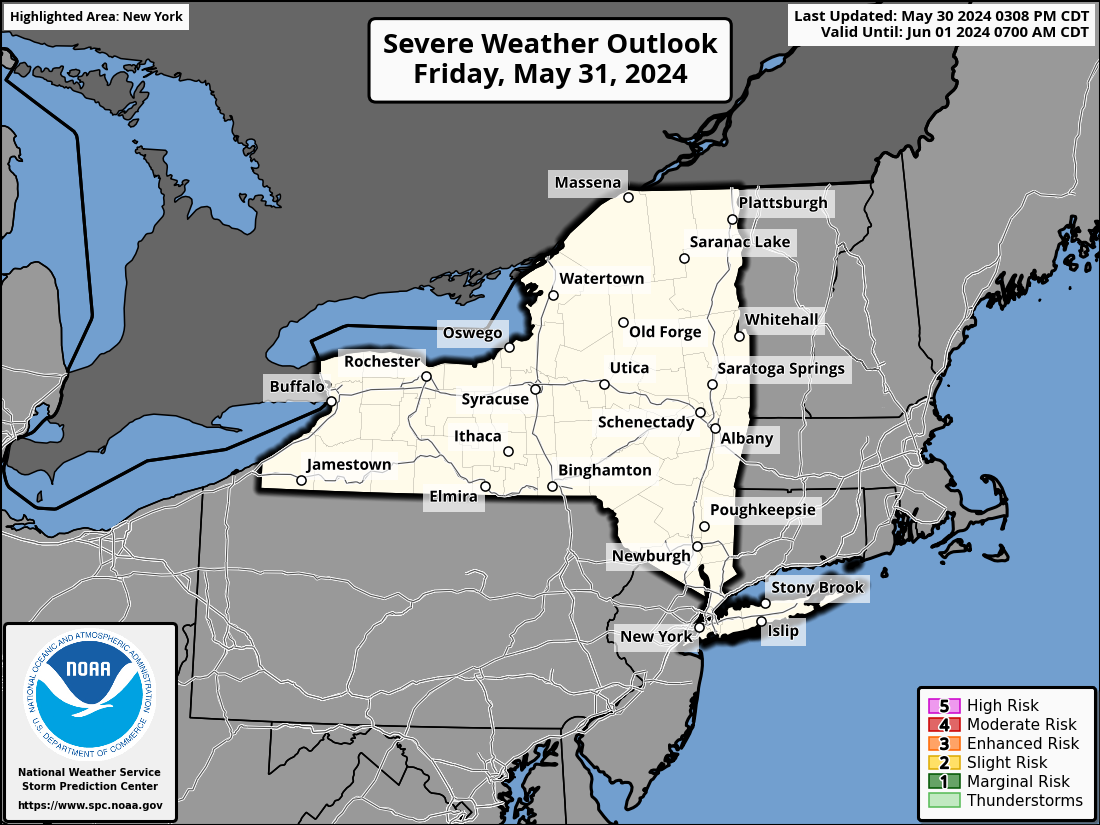 Day 2 Severe Weather Outlook Map