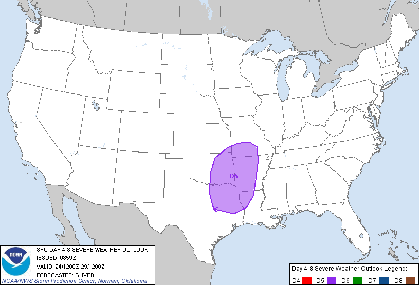 Day 4-8 Severe Weather Outlook Graphics Issued on Apr 21, 2011