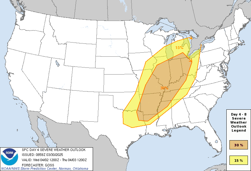 SPC Day 4 outlook, issued March 30