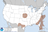 Current Thunderstorm Outlook graphic and text