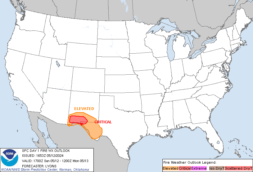  Fire Weather Outlook Day 1 