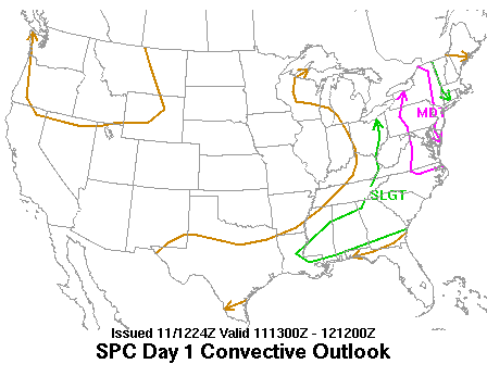 1300 UTC Day 1 Outlook Graphic