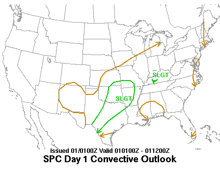 0100 UTC Day 1 Outlook Graphic