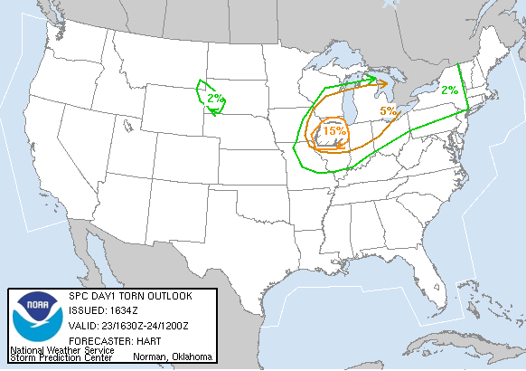 20040523 1630 UTC Day 1 Tornado Probabilities Graphic