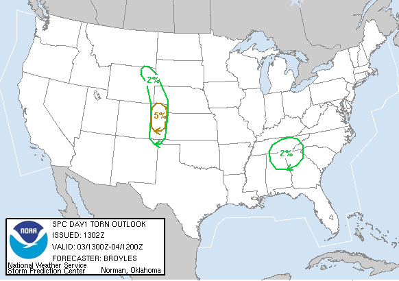 20040603 1300 UTC Day 1 Tornado Probabilities Graphic