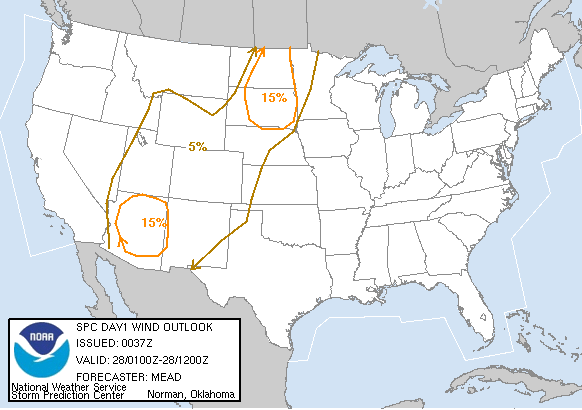 20040728 0100 UTC Day 1 Damaging Wind Probabilities Graphic