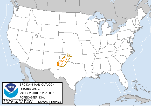 20040923 0100 UTC Day 1 Large Hail Probabilities Graphic