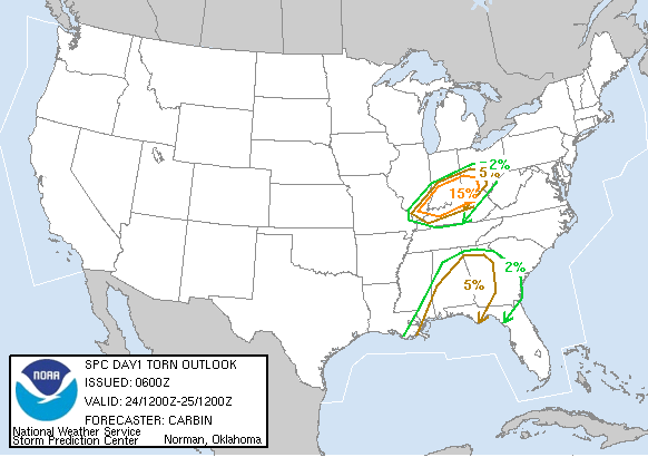 20041124 1200 UTC Day 1 Tornado Probabilities Graphic