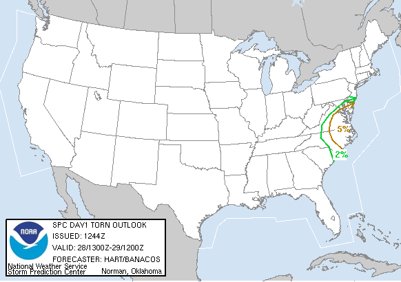20050328 1300 UTC Day 1 Tornado Probabilities Graphic