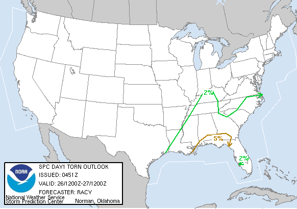 20050426 1200 UTC Day 1 Tornado Probabilities Graphic
