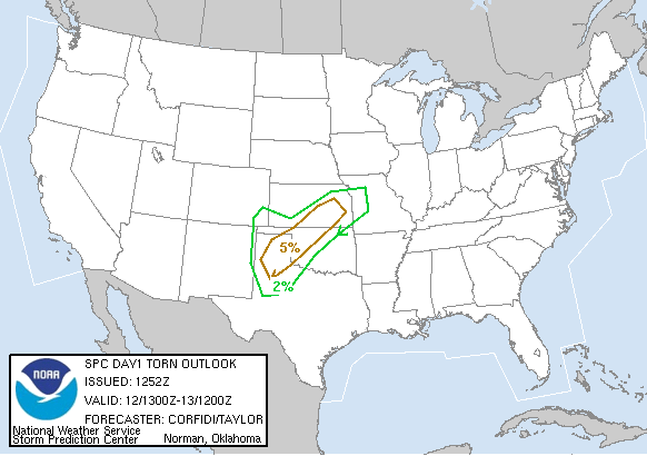 20050512 1300 UTC Day 1 Tornado Probabilities Graphic