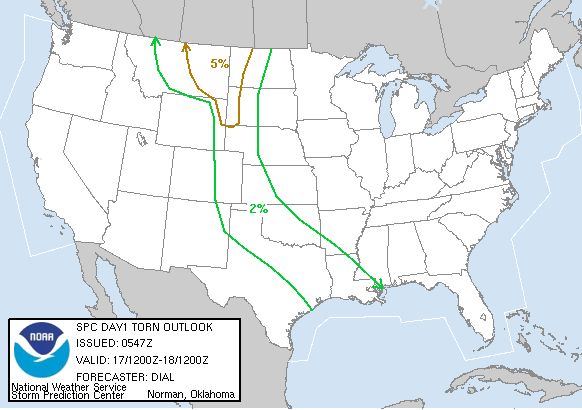 20050617 1200 UTC Day 1 Tornado Probabilities Graphic