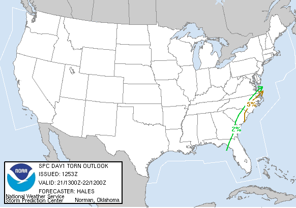 20051121 1300 UTC Day 1 Tornado Probabilities Graphic