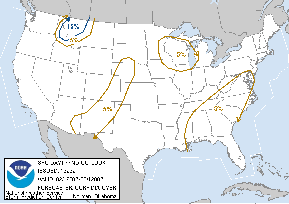 20060602 1630 UTC Day 1 Damaging Wind Probabilities Graphic