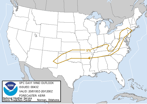 20060820 0100 UTC Day 1 Damaging Wind Probabilities Graphic